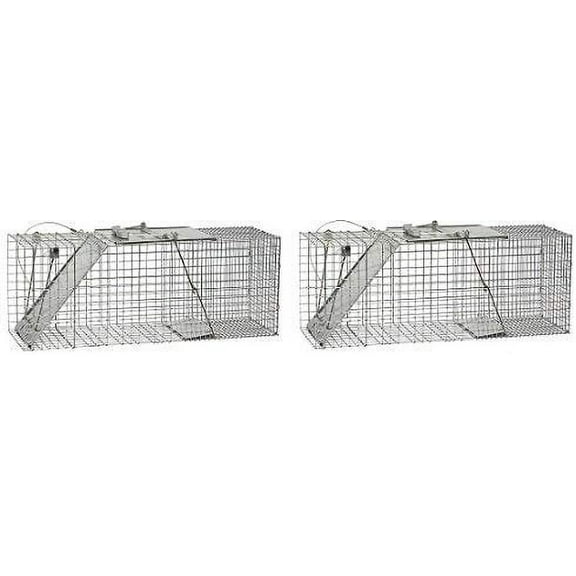 Havahart 1085 Easy Set One-Door Cage Trap for Raccoons, Stray Cats, Groundhogs, Opossums, and Armadillos 2-Pack