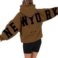 thumbnail image 4 of New York Print Oversized Hoodies For Women's Fall Fashion 2024 Crewneck Pullover Comfy Fall/Winter Tops Outfits, 4 of 4