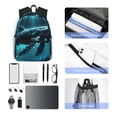 thumbnail image 4 of Disketp Vintage Blue Pattern Whale Mochila Ligera Clásica con Múltiples Bolsillos, Mochila Casual para Hombre y Mujer, Ideal para Escuela, Trabajo y Viajes, 4 of 6