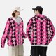 thumbnail image 4 of Fotbe pink and black argyle Chaqueta con Protección Solar UPF 50+ para Hombre y Mujer, Camisa con Capucha y Bolsillos-Large, 4 of 7