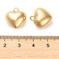 thumbnail image 3 of 20pc Brass Pendants Heart Charm Real 18K Gold Plated 16x15x8mm Hole: 1.8mm, 3 of 3