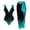 Blue, variant on Women'S One Piece Swimsuit 2 Piece Shiny Leopard Print Jumper Swimwear With Cover Up Stylish Beach Swimwear Bathing Suit Set