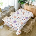 thumbnail image 5 of 60x84inches Spring Floral Tablecloth Purple Pink Hydrangea Flowers Blue Butterfly Print Table Covers Waterproof Rectangle Table Cloth for Birthday Party Wedding Holiday Kitchen Dining Room, 5 of 7