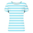 thumbnail image 4 of Jacenvly Hauts pour Femmes Liquidation Hauts Décontractés pour Femmes Imprimé Non Structuré Col Rond Manches Courtes Jupe Crayon Ajustée Hauts et Blouses pour Femmes Liquidation, 4 of 5