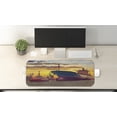 thumbnail image 2 of Nautical Computer Mouse Pad, Giant Transportation Ship Escorting Tugs Leaving Port City Water at Sunset Marine, Rectangle Non-Slip Rubber Mousepad Large, 31" x 12", Multicolor, by Ambesonne, 2 of 2