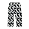 thumbnail image 3 of Mlqidk Pedal Pushers for Women Boho Bermuda Shorts Dressy Casual Knee Length Elastic Waist Plus Size Shorts Trendy Summer Linen Capri Pants with Pockets Black XL, 3 of 5