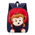 thumbnail image 4 of GobdXE Back To School Unisex Student Detachable Plush Monkey Doll Mini Backpack Love Heart Embroidery Front Pocket Water Resistant Daypack Size:One Size, 4 of 4