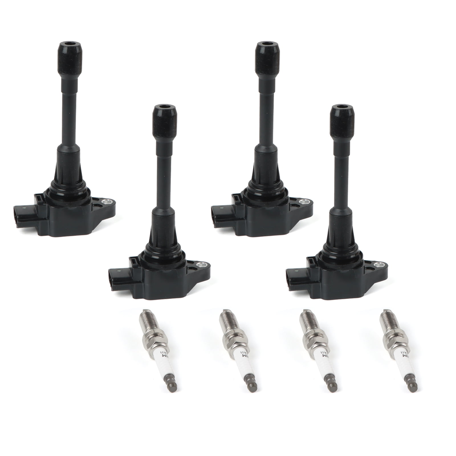 POLARPRA Ignition Coil Pack UF549 with Spark Plug 4PCS for Nissan Altima, Versa, Sentra, Rogue, Cube - 2.5L, 2.0L