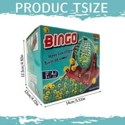 BJBSJSZ Bingo Game Set - Metal Round Cage, 90 Colored Bingo Balls, 38 Bingo Cards, Pretending Lottery Machine Table Games for Large Groups, Parties
