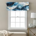 thumbnail image 3 of Blue Gold Marble Valance Curtain Luxury Gorgeous Ocean Abstract Window Valances Rod Pocket Short Curtains Window Treatments for Kitchen Bedroom Bathroom Laundry 60" x 18", 3 of 9