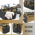 thumbnail image 3 of Wearable Cleaning Caddy Organizer with Handle & Shoulder Straps for Housekeepers, Under Sink & Car Cleaning Tool Organizer Bag with 4 Foldable Dividers (Tan), 3 of 7