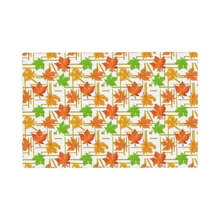

Placemats Set of 4 Maple Leaves1 Heat Resistant Non - Slip Place mats Waterproof table mat for Kitchen Dining-6片装