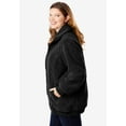 thumbnail image 3 of Roaman's Women's Plus Size High Collar Teddy Fleece Bomber, 3 of 6