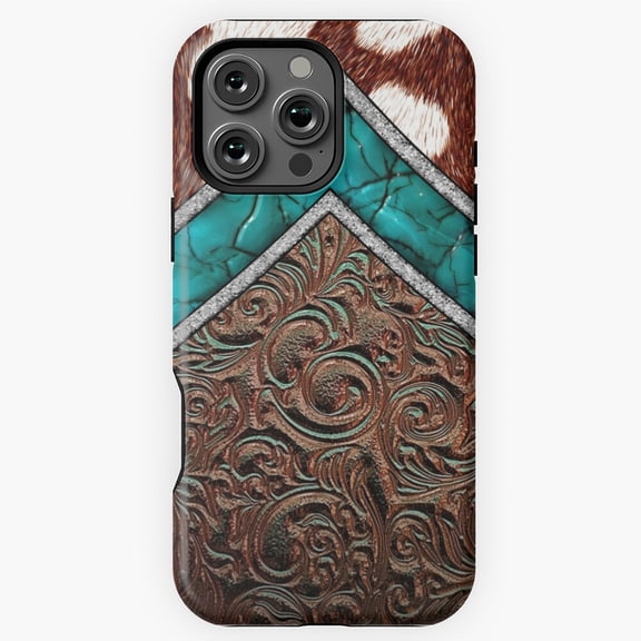Western Cowgirl Turquoise Phone Case for iPhone 16 15 14 13 12 11 Pro Max M891289