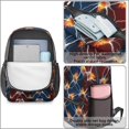 thumbnail image 2 of Basketball and Lightning Red Pattern 17" Waterproof Oxford School Backpacks for Teens, S-Shape Padded Straps, for School, Travel, Hiking, Camping, 2 of 3