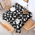 thumbnail image 2 of Black Halloween Ghosts and Bats Square Tablecloth,Waterproof Square Table Cover,Wipeable Spillproof Washable Table Cover for Home Kitchen Party Decor 60"x60"(152x152cm), 2 of 6