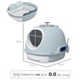 thumbnail image 3 of PawHut Enclosed Cat Litter Box with Lid, Scoop, Front Door, Skylight, Blue, 3 of 9