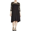 Karen Kane Womens Plus Lace Trim 3/4 Sleeves Casual Dress