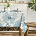 thumbnail image 4 of Summer Tablecloth 60×84 Inch Rectangular, Sealife Blue Beach Washable Table Cover for Party Picnic Dinner Decor, 4 of 6