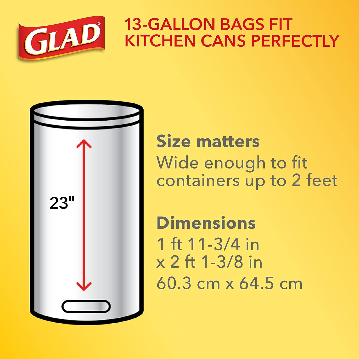 Tall Kitchen Trash Bags 13 Gallon, Unscented Garbage Bags, Handle-Tie, 50 Count