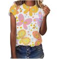 thumbnail image 1 of Moda mujer estampado de mariposa camisetas casual mangas cortas tops blusa Pompotops  hkajfhjk461043, 1 of 4