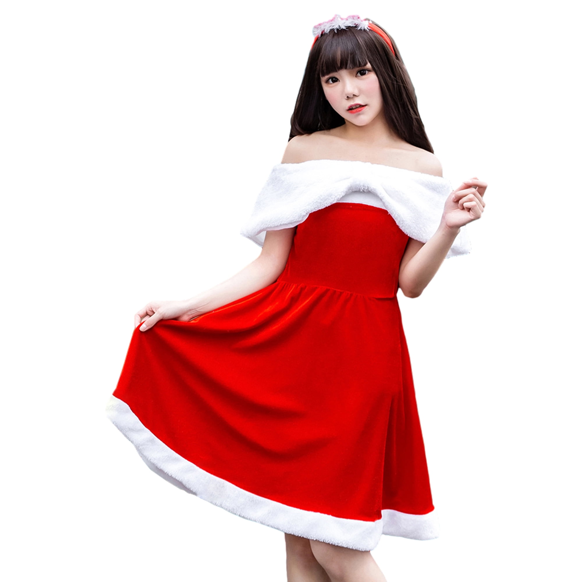 Diconna Women's Christmas Santa Dress Deluxe Mrs. Claus Costume Corset  Skirt Headband Choker Gloves Set - Walmart.ca