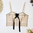 thumbnail image 2 of Kaemgyyd Sequin Bralette for Women Cute Bow Spaghetti Strap Crop Tops Glitter Slim Fashion Croset Camisoles Sparkly Outfit Dance Party, 2 of 6