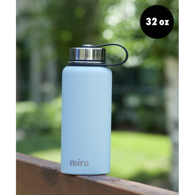 Mira Stainless Steel Insulated Sports Water Bottle - 2 Caps - Hydro Metal Thermos Flask Keeps Cold for 24 Hours, Hot for 12 Hours - BPA-Free Spout Lid