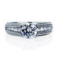 thumbnail image 2 of 14K White Gold 1.25 Carat Round CZ Art Deco Design Wedding Engagement Ring, 2 of 5