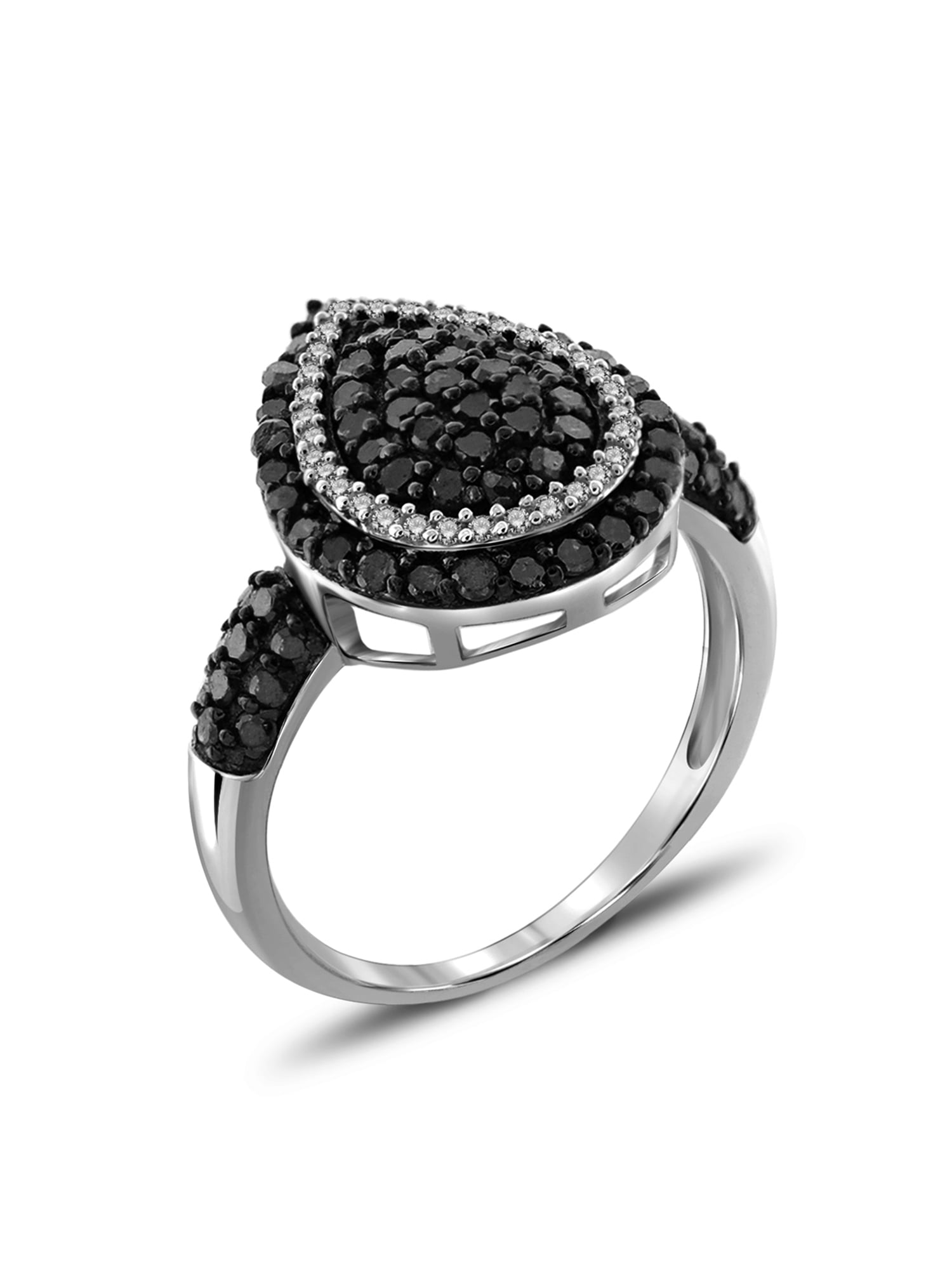 JewelersClub 0.925 Sterling Silver 1.00 Carat Black & White diamond Ring for Women | Diamonds for Everyday Womens Wear