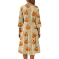 thumbnail image 5 of FrzhBrz Halloween Dresses for Women 3/4 Sleeve A-Line Midi Dress Non Spooky Cute Halloween Printed Outfits Swing Dresses, 5 of 5