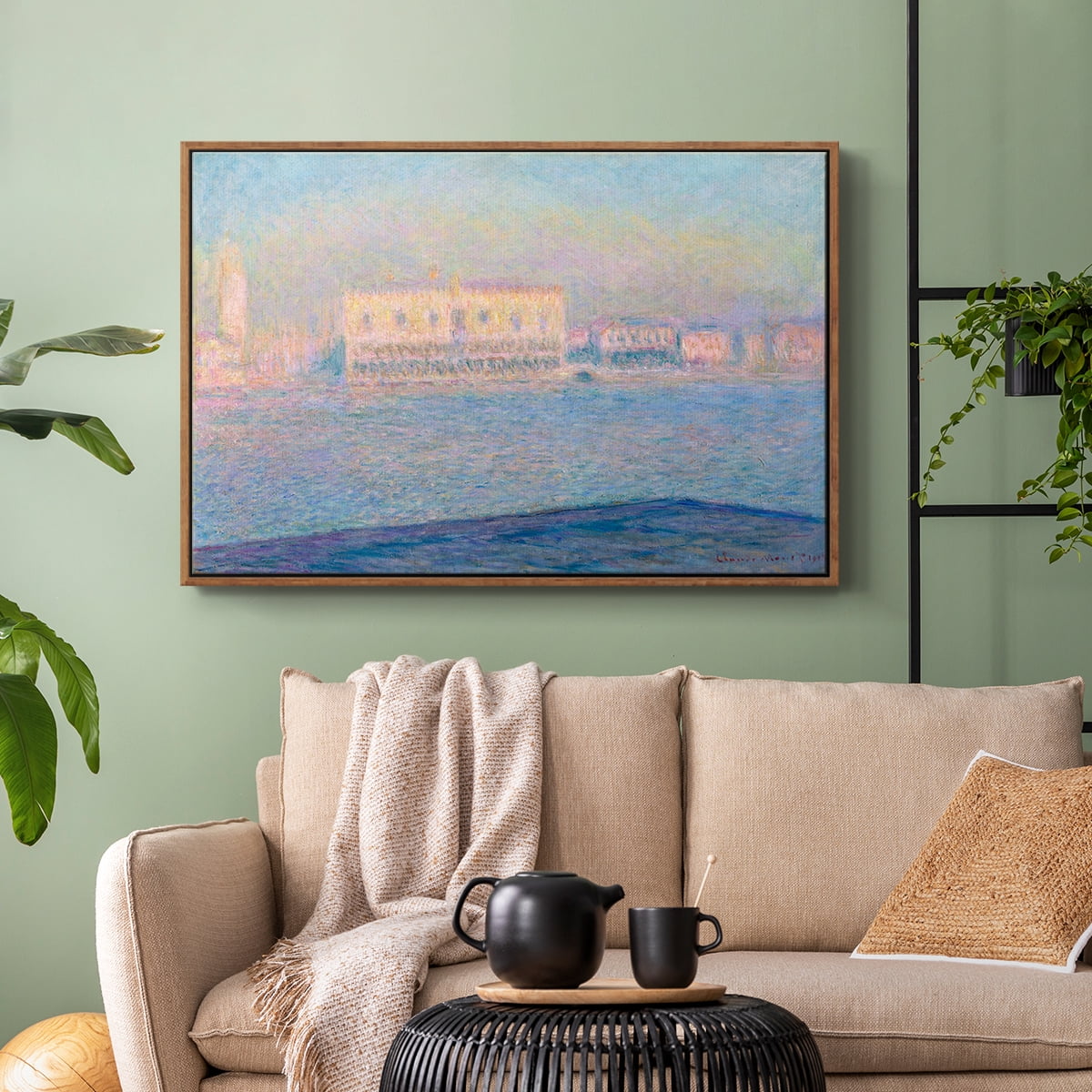 Vintage Landscape-CLVI By Wexford Home Framed in Walnut Wood Gallery Wrapped Canvas 27 in. x 41 in.
