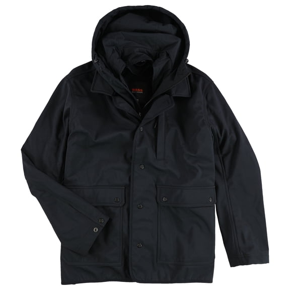 Bass Outdoor Mens Regular Fit Barn Jacket Removable Hood Black Beauty XL