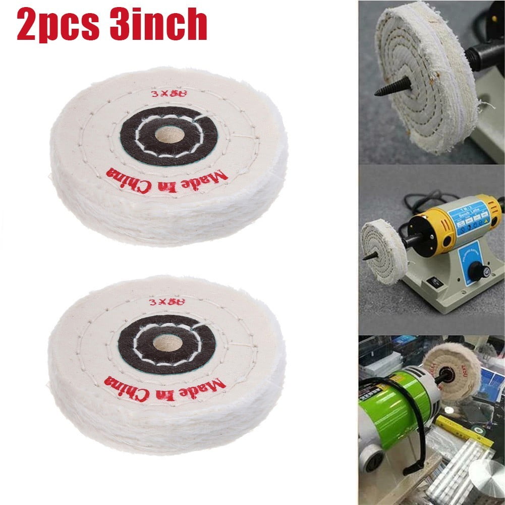 2 Pcs 3 Inch Nylon Fiber Polishing Wheel Buffer Pad Metal Wood Grinding Discs 