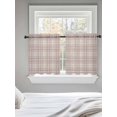 thumbnail image 5 of Buffalo Plaid Tier Curtains 36 Inch Length,Sheer Curtains for Bedroom Living Room Dusty Rose Pink Farmhouse Gingham Striped Short Kitchen Curtains Drapes for Small Half Window 27.5"x36" 2 Panels, 5 of 7