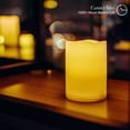 thumbnail image 2 of JZ-2 PCS 3" x4" Waterproof Outdoor Battery Operated Flameless LED Pillar Candles with Timer Flickering Plastic Resin Electric Decorative Light for Lantern Patio Garden Home Decor Party Wedding D, 2 of 4
