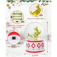 Christmas Music Snow Globe with LED Lights, Dinosaur,Festive Decor for