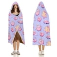 thumbnail image 3 of Kirby Character Pattern Hooded Blanket Soft Warm Cloak Wearable Blanket Hoodie For Kids Adult Cozy Flannel Fleece Bedding Throw Hooded Blanket, 3 of 7