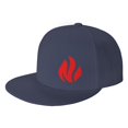 thumbnail image 1 of DouZhe Flat Brim Cap Snapback Hat, Fire Burning Symbols Prints Adjustable Blue Adult Baseball Cap, 1 of 6