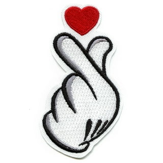 K-pop Heart Fingers Embroidered Iron on Patch