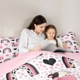 thumbnail image 5 of Homewish Cute Cow Rainbow 2pcs Bedding Comforter Set For Children Teens Girls,Polka Dots Twin Comforter Sets,Pink Love Heart Print Breathable Bedding Set,Super Cozy Room Decor,Reversible, 5 of 8