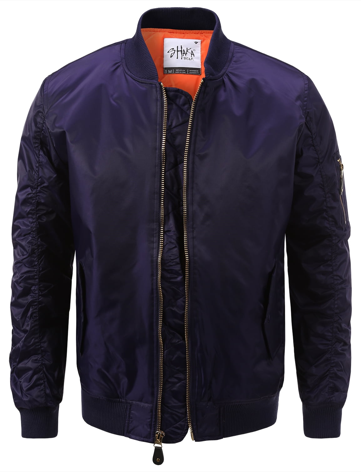 Men's Padded Bomber Jacket Blue Large