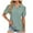 Green, variant on Womens Tops Summer Eyelet Lapel V Neck Puff Short Sleeve Tunic Tops Dressy Casual Comfy Blouse