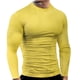 thumbnail image 1 of Camisetas deportivas Prolriy para hombre, de manga larga, ajustadas, elásticas, de compresión, para primavera y verano, para hombre, color amarillo, talla XXL, 1 of 6