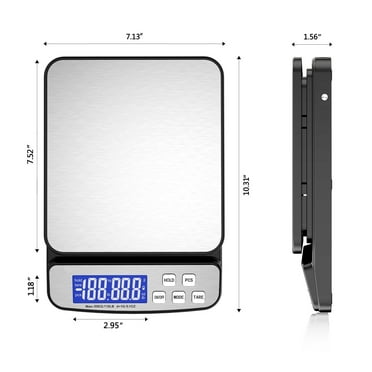 CCWeigh 110 lbs Capacity LCD Digital Scale Postal Scale Stainless Steel Platform Scale for Shipping Package With 0.1 Ounce Readibility