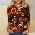 thumbnail image 2 of Xdegoge Dia De Los Muertos Shirt Women Day of The Dead Shirts Mexico Skeleton 3/4 Sleeve Tops Plus Size Mexican Skull Tequila T Shirt Vintage Holiday Party Blouses Tequila Costume Crew Neck Tshirts, 2 of 6