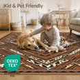 thumbnail image 4 of ODIKA 8'x10' Washable Area Rug Non-Shedding, Easy Care, Symmetry Abstract Inspired Patches Border Spotted Southwestern Refined for King Size Bedroom Under Bed, Master Suite, 4 of 7