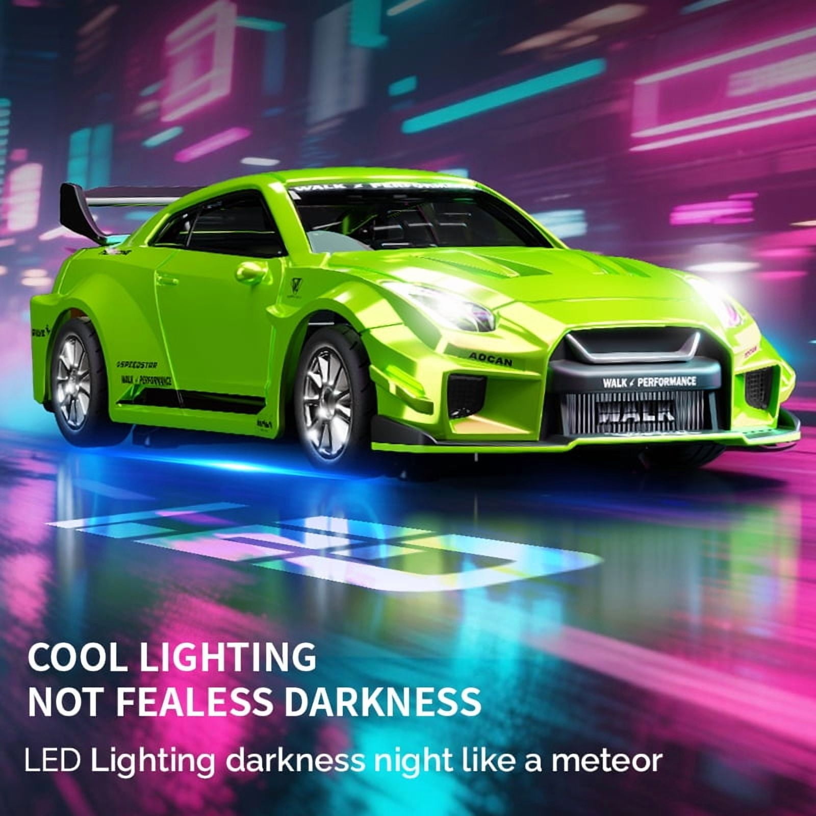 1/43 Scale Alloy RC Drift Car 4WD 2.4G Full Proportional Remote Control Racing Vehicle With Gyro & LED Lights Adjustable Speed Desktop Model For Adults Hobbyists - Q1/Mecha War White / D43-02