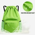 thumbnail image 5 of Muka Swim Bag Gym Backpack Drawstring Beach Backpack for Men Women Swimming with Wet & Dry Compartment, Water Resistant Fabric-Green, 5 of 8