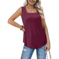 thumbnail image 5 of YOZGXEG Tank Tops For Women Tank Top Women Square Neck Sleeveless Casual Curved Hem Polyester Spandex Blend Red S-Xxl, 5 of 5